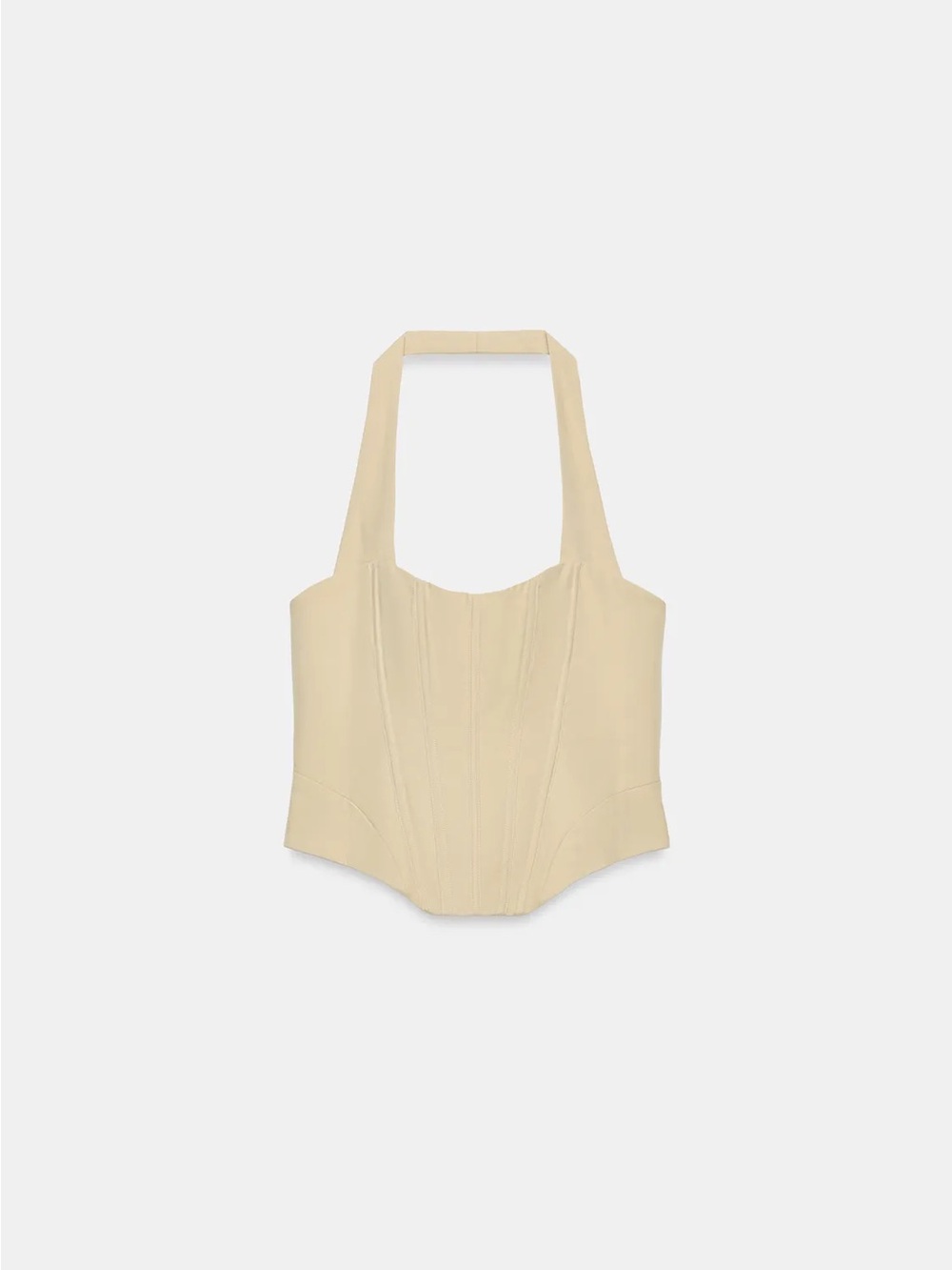 Zara Beige Halter Corset Top